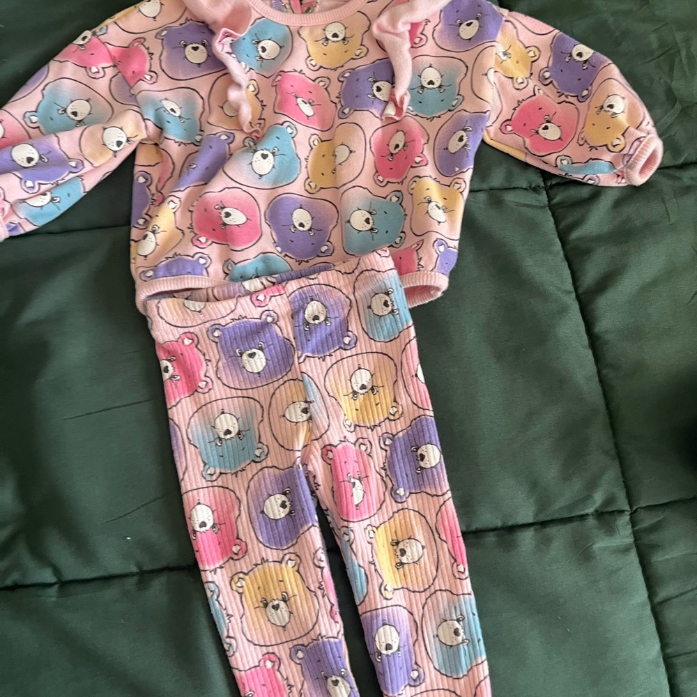 Care Bears Baby Pastel Pink Purple Blue Bear Print Top